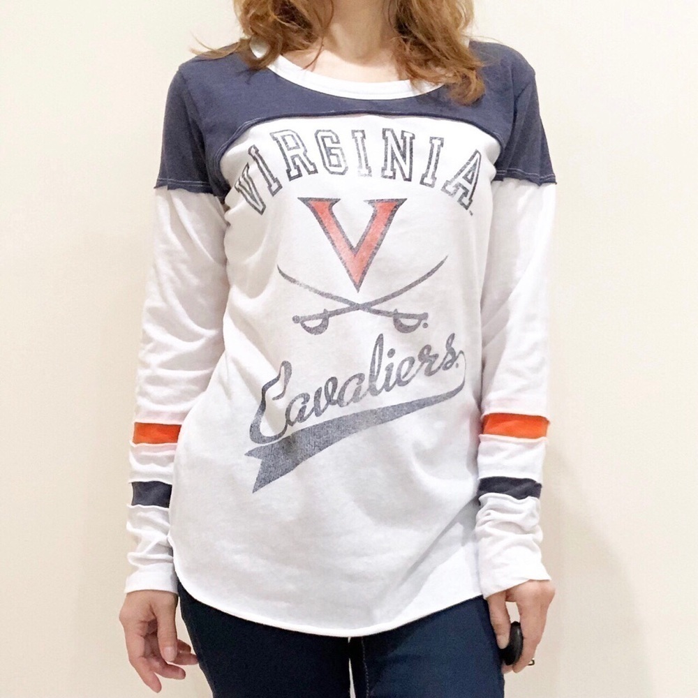 ProEdge Long Sleeve Shirt Virginia Cavaliers White & Blue